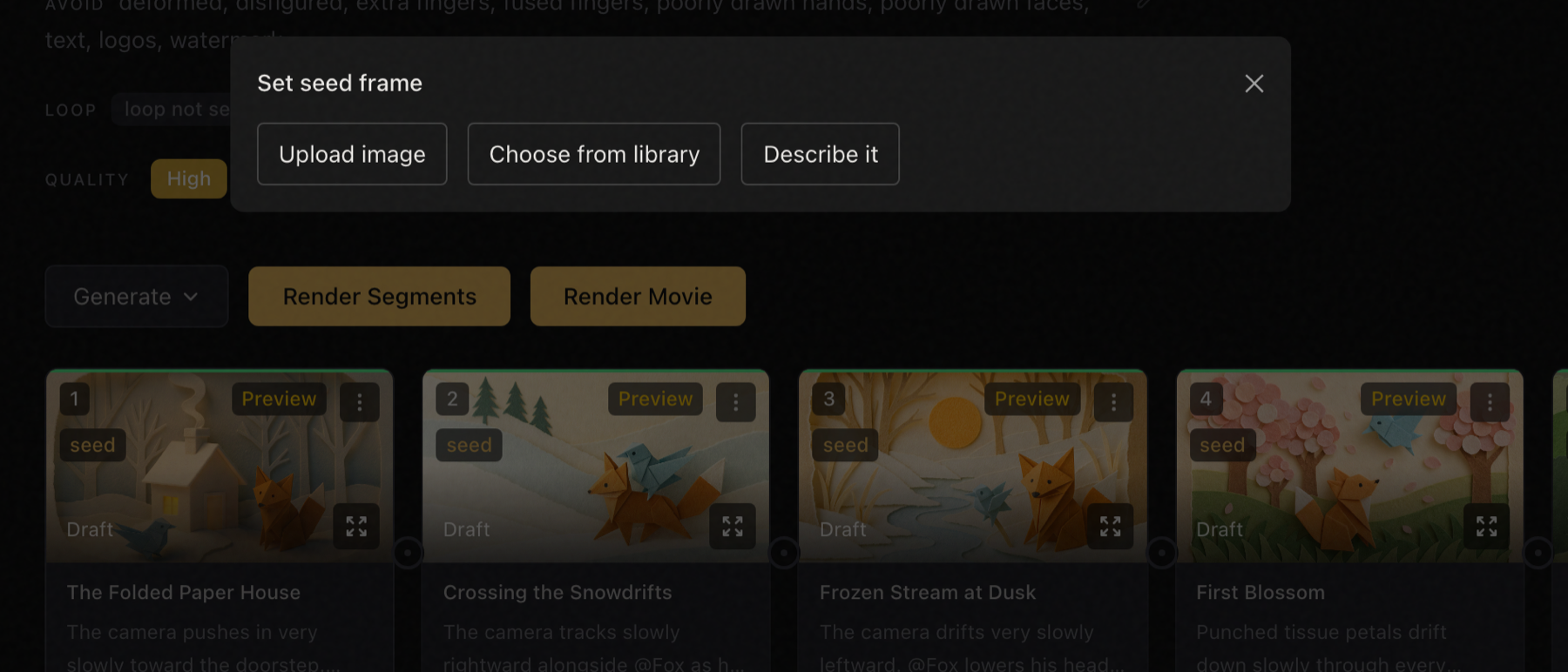 Replacing one scene's preview with a picture of your own
